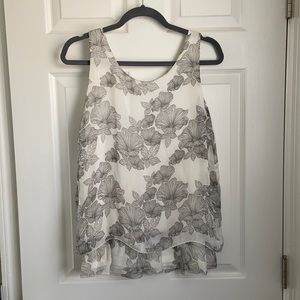 White floral blouse- made in Italy. Work, business